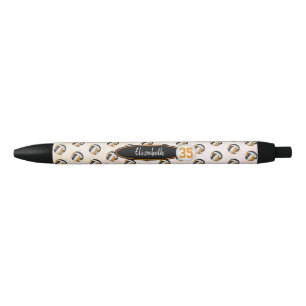 Caneta Preta laranja preto de voleibol feminino personalizado
