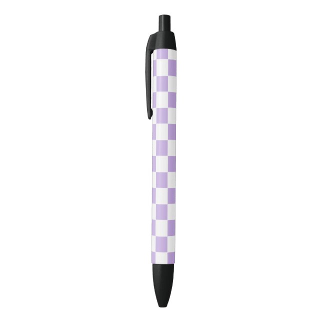 Caneta Preta Lavanda e branco verificados (Topo (Vertical))