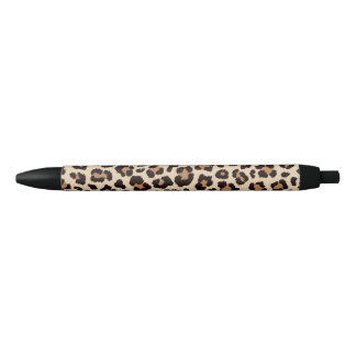 Caneta Preta Leopard Pattern Print