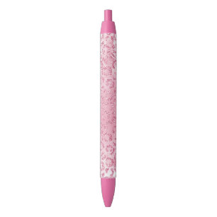 Caneta Preta Leopardo bonito Glitter Rosa-Rosa