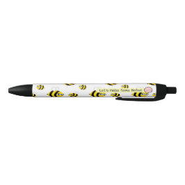 Caneta Preta Let's Make Some Notes, Cute Bumblebee Pen