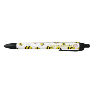 Caneta Preta Let's Make Some Notes, Cute Bumblebee Pen