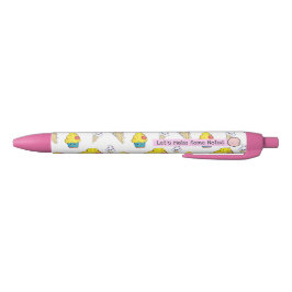 Caneta Preta Let's Make Some Notes, Ice Cream Cupcake Pen