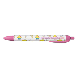 Caneta Preta Let's Make Some Notes, Ice Cream Cupcake Pen