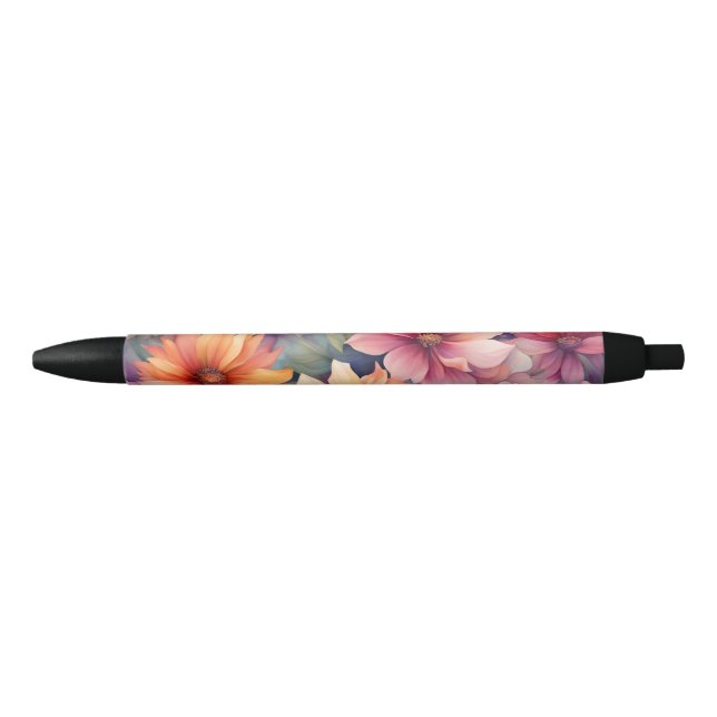 Caneta Preta Linda Floral (Frente)