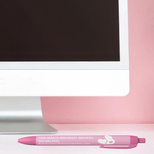 Caneta Preta Linda gravidez, parteira de negócios rosa (Criador carregado)