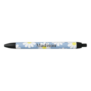Caneta Preta Linda Margarida Azul Personalizada Professores