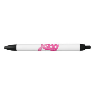 Caneta Preta Lindo Coração Rosa Fita Pickleball Conscientização