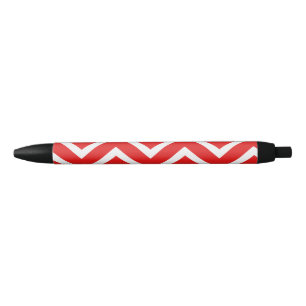 Caneta Preta Linhas Cevron Vermelhas
