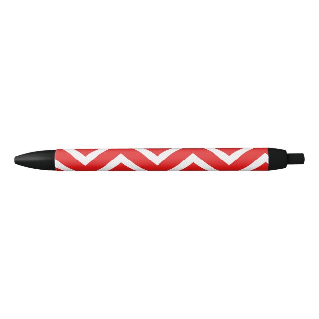 Caneta Preta Linhas Cevron Vermelho (Frente)