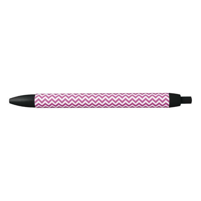 Caneta Preta Linhas Chevron Zigzag Médio Vermelho-Violeta (Frente)