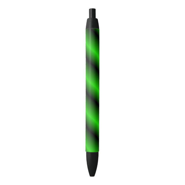 Caneta Preta Linhas Verdes Vibrantes (Frente Vertical)