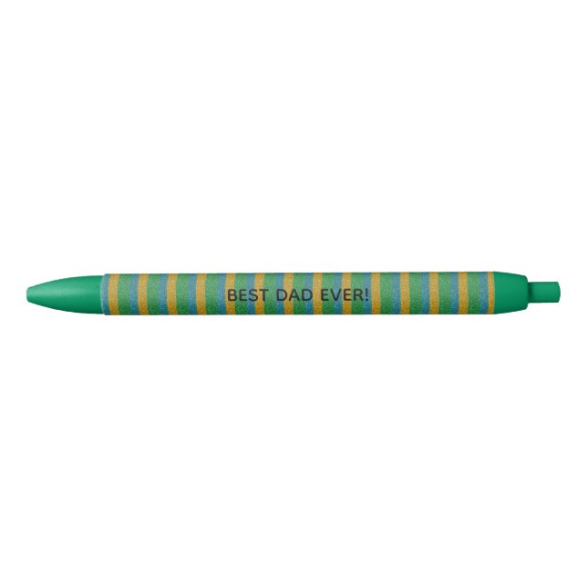 Caneta Preta Listras Cintilantes Adicionam Texto Personalizado  (Frente)
