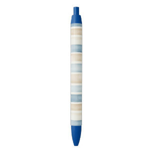Caneta Preta Listras de Creme Azul da Praia  