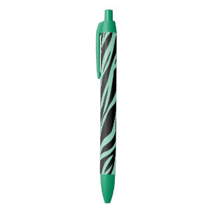 Caneta Preta Listras de Zebra Verde Menta