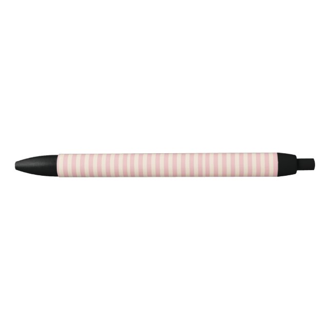 Caneta Preta Listras Rosa Bebê (Frente)