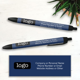 Caneta Preta Logotipo básico de escritório - 3 linhas MARINHO d