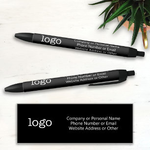 Caneta Preta Logotipo básico do negócio do escritório com 3