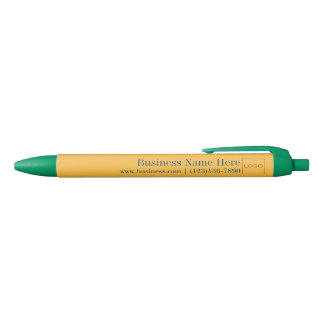 Caneta Preta Logotipo comercial personalizado amarelo, azul, pr