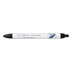 Caneta Preta Logotipo de Cachorro Azul e Gato Personalizado Vet