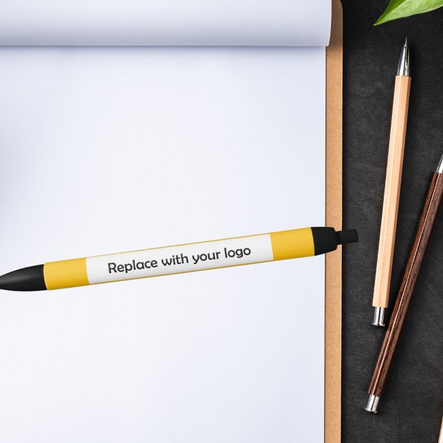 Caneta Preta Logotipo de empresa amarelo (Criador carregado)