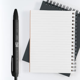 Caneta Preta Logotipo de empresa personalizado Código QR e text