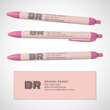 Logotipo de Marcação de Monograma Moderno Rosa Ele