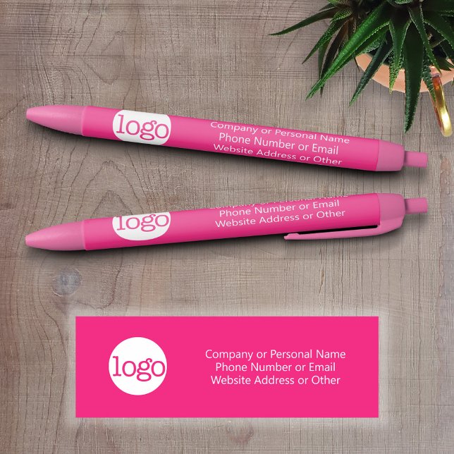 Caneta Preta Logotipo e texto básicos do Office Business PODE E (Promotional Writing Pens with a Logo and Business Branding)