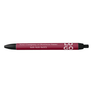 Caneta Preta Logotipo Personalizado de Empresa ou Negócio em Bu