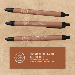 Caneta Preta Logotipo Promocional de Marca Terracota Profission