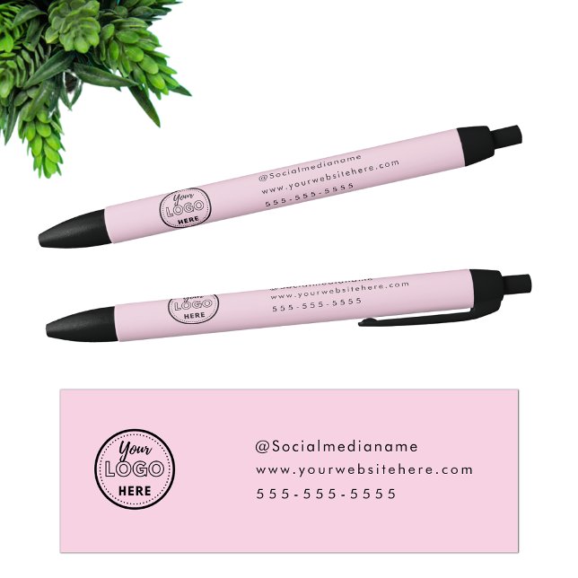 Caneta Preta Logotipo Rosa Minimalista de Marcas Profissionais (Criador carregado)