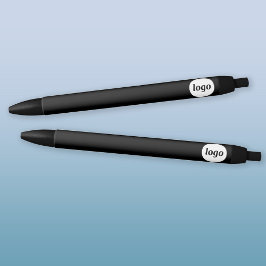 Caneta Preta Logotipo Simples de Negócios Promocional