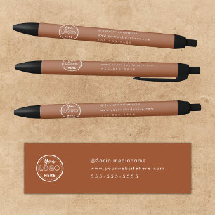 Caneta Preta Logotipo Terracota Minimalista de Marca Profission