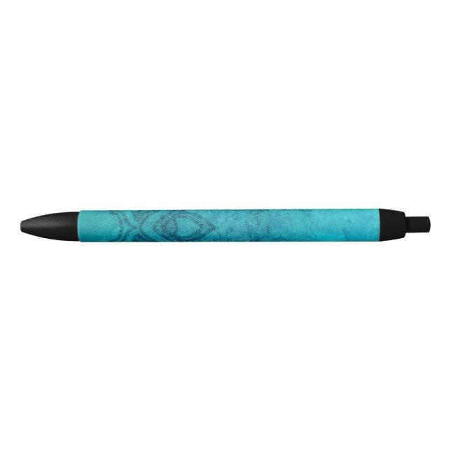 Caneta Preta Lotus Texturizado Azul (Frente)