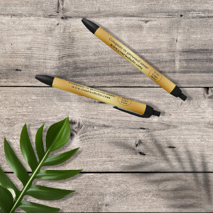 Caneta Preta Luxo metálico dourado