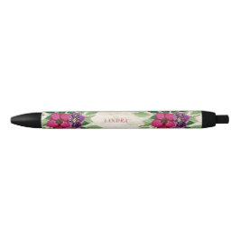 Caneta Preta Magenta Country Floral