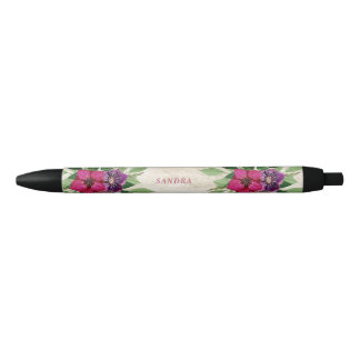 Caneta Preta Magenta Country Floral