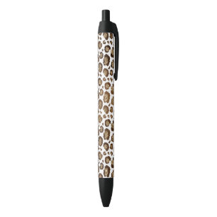 Caneta Preta Manchas de Leopardo Animais Selvagens Brilho Doura