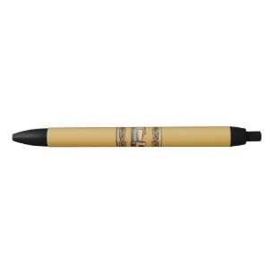 Caneta Preta Máquina de Café Espresso Vintage Retro Elegante Bo