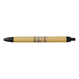 Caneta Preta Máquina de Café Espresso Vintage Retro Elegante Bo