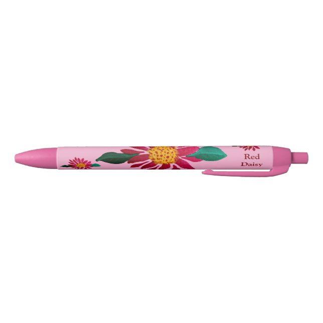 Caneta Preta Margarida Vermelha  (Parte Inferior)