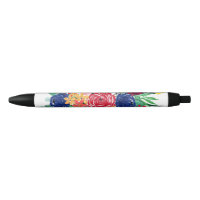 Marinho Blue e Red Watercolor Boho Chic Flowers