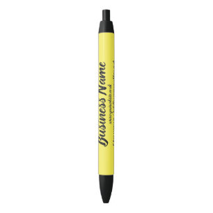Caneta Preta Marketing para empresas amarelo personalizado