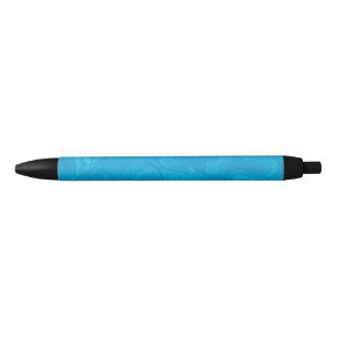 Caneta Preta Mármore Azul Abstrato Personalizado