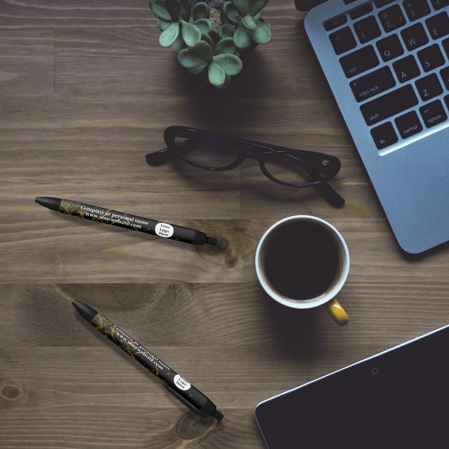 Caneta Preta Mármore preto e dourado (Criador carregado)