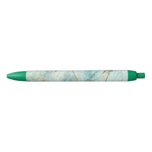 Caneta Preta Mármore Turquesa