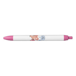 Caneta Preta Médico e Doente da Porca de Cartoon em Bonito