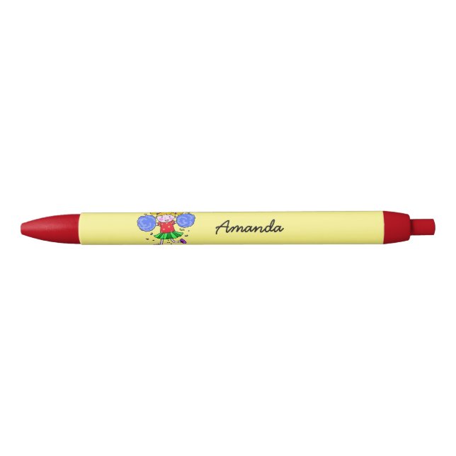 Caneta Preta menina bonito do cheerleader (Frente)