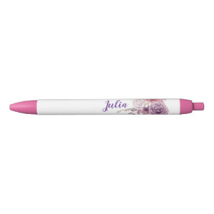 Caneta Preta Meninas Lindos Cavalos Floral Pastel Cavalo