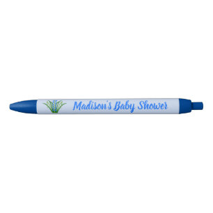 Caneta Preta Menino Azul Flor de Bluebell Chuvinha de Bebê